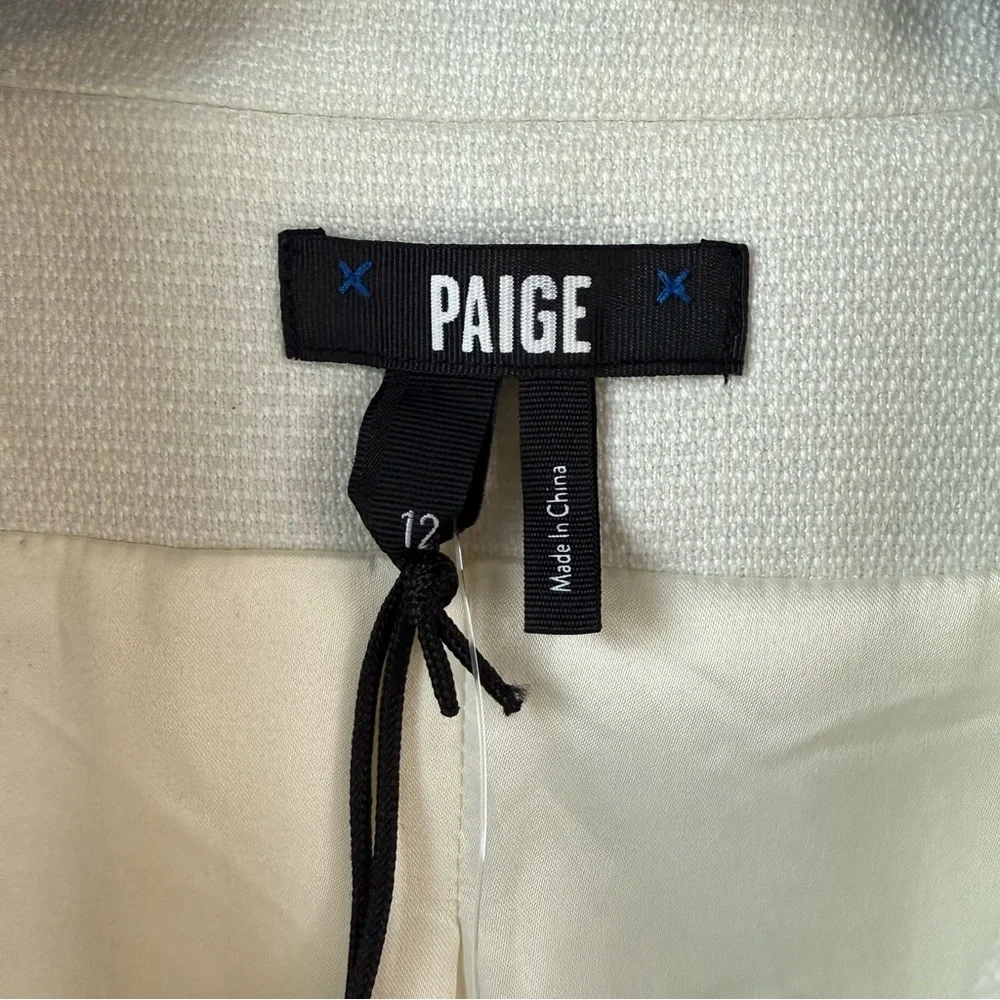 PAIGE Shania Peak Lapel Blazer Ivory Tonal 12 - Picture 5 of 12